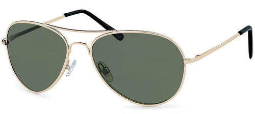 Sonnenbrille Unisex Pilotenbrille Pornobrille Fliegerbrille getönt 400UV Grün Gold - chic - net.de