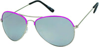 Cargar imagen en el visor de la galería, Sonnenbrille Unisex Pilotenbrille Pornobrille Fliegerbrille Perlglanz verspiegelt 400UV silber Pink - chic - net.de
