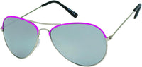 Cargar imagen en el visor de la galería, Sonnenbrille Unisex Pilotenbrille Pornobrille Fliegerbrille Perlglanz verspiegelt 400UV silber Pink - chic - net.de
