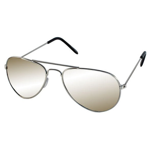 Sonnenbrille Unisex Pilotenbrille Pornobrille Perlglanz silbern verspiegelt Fliegerbrille 400UV - chic - net.de