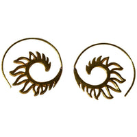 Load image into Gallery viewer, Spiralen Ohrringe Brass Wellen hohle Tropfen antik golden Tribal Piercing - chic - net.de
