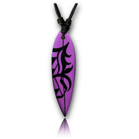 Load image into Gallery viewer, Surferkette lila mit schwarzem Tribal Holzkette Sonoholz Unisex verstellbar - chic - net.de
