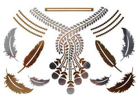 Load image into Gallery viewer, Tattoo golden silbern temporär Motivbogen Klebetattoos Blütenkette Schmuck Tattoos - chic - net.de
