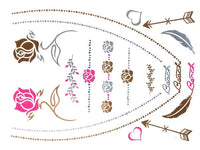 Load image into Gallery viewer, Tattoo golden silbern temporär Motivbogen Klebetattoos rosa Rosen Beach Schmuck Tattoos - chic - net.de
