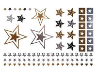 Load image into Gallery viewer, Tattoo golden silbern temporär Motivbogen Klebetattoos schwarz Sterne Schmuck Tattoos - chic - net.de
