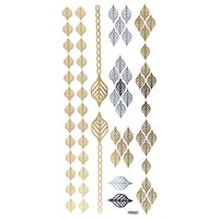 Load image into Gallery viewer, Tattoo Motivbogen golden silbern temporär Klebetattoos Blätter Schmuck Tattoos - chic - net.de
