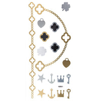 Load image into Gallery viewer, Tattoo Motivbogen golden silbern temporär Klebetattoos Kreuz Anker Schlüssel Schmuck Tattoos - chic - net.de
