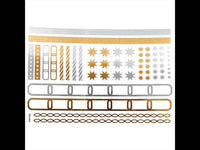 Load image into Gallery viewer, Tattoo Motivbogen golden silbern temporär Klebetattoos Sterne Seile Schmuck Tattoos - chic - net.de
