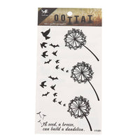 Load image into Gallery viewer, Tattoo schwarz Pusteblumen fliegende Schwalben, Spruch temporär Klebetattoos - chic - net.de

