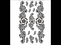 Load image into Gallery viewer, Tattoo schwarz Tribal geschwungen Linien Blume groß klein Finger Handgelenk temporär Klebetattoos - chic - net.de

