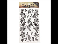 Load image into Gallery viewer, Tattoo schwarz Tribal geschwungen Linien Blume groß klein Finger Handgelenk temporär Klebetattoos - chic - net.de
