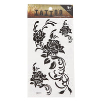 Load image into Gallery viewer, Tattoo schwarz Tribal Rosen Blüten Ranken temporär Klebetattoos - chic - net.de
