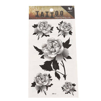 Load image into Gallery viewer, Tattoo schwarz weiß Pfingstrosen Blüten detailliert temporär Klebetattoos - chic - net.de
