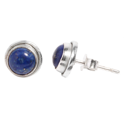 Silberohrstecker Lapislazuli 9 mm Ohrringe Ohrstecker Damen Ohrring Stecker 925er Sterling Silber