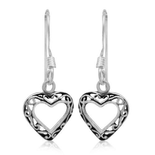 Ohrringe Herz hohl Spiralrand Silberohrringe 925 Sterling Silber Damen Schmuck