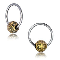 Load image into Gallery viewer, Universal Piercing Kugel Ring Edelstahl Brass Herzen - chic - net.de
