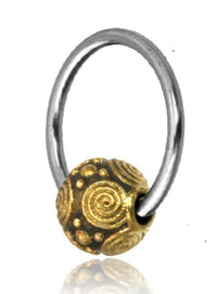 Load image into Gallery viewer, Universal Piercing Kugel Ring Edelstahl Brass Spiralen - chic - net.de
